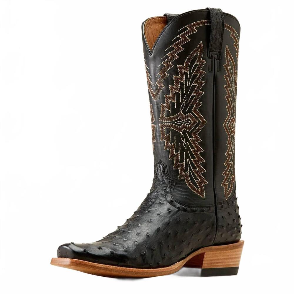 NEW ARIAT men's futurity done right boots in black ostrich